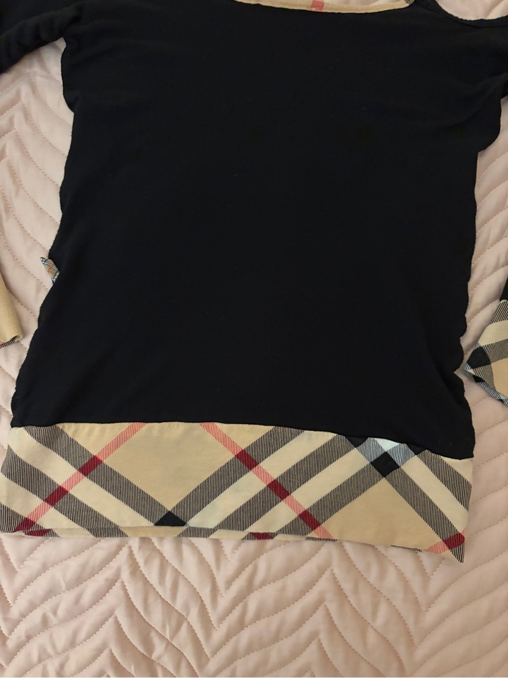 Burberry London Black Nova Long Sleeve Top Size S Made in Great Britain - Picture 9 of 11